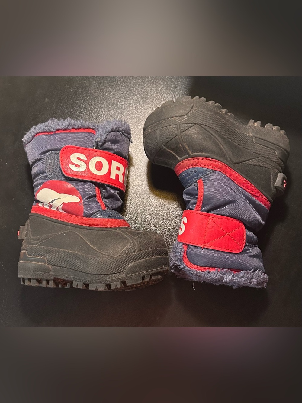Sorel Navy and Red Kids' Winter Snow Boots - Toddler Size 4